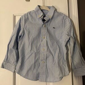 Blue Plaid Vineyards Vines Button Up